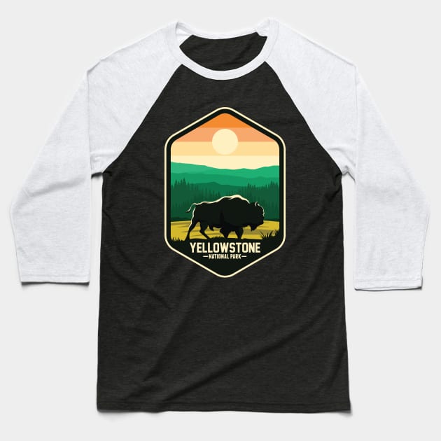 Yellowstone National Park Baseball T-Shirt by Mark Studio